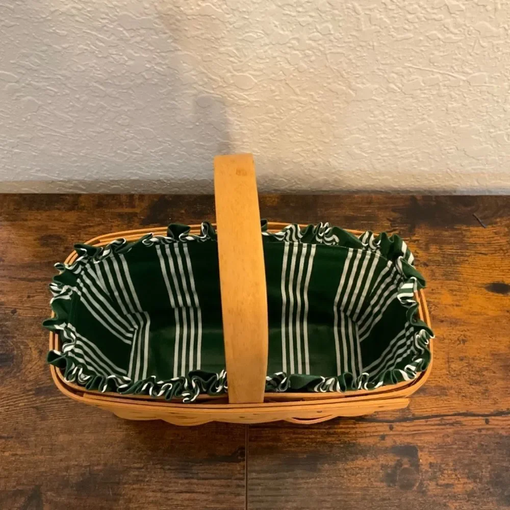 Longaberger Vintage Classic Hunter Green Merry Christmas Candle Basket 1999
